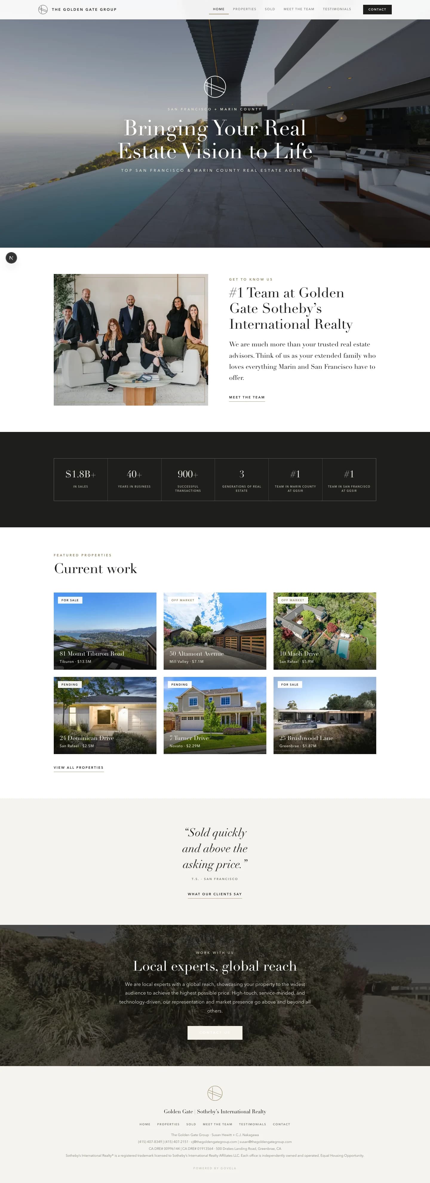 Golden Gate Group team website — captured from live client work